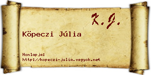 Köpeczi Júlia névjegykártya