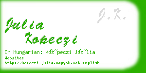 julia kopeczi business card